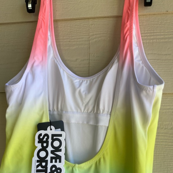 Love & Sports Tank Swimsuit Scooped back Classic One Piece - Picture 7 of 9